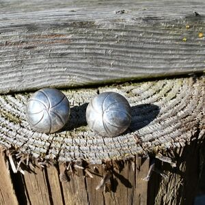 VINTAGE Silver Concho Stud Earrings